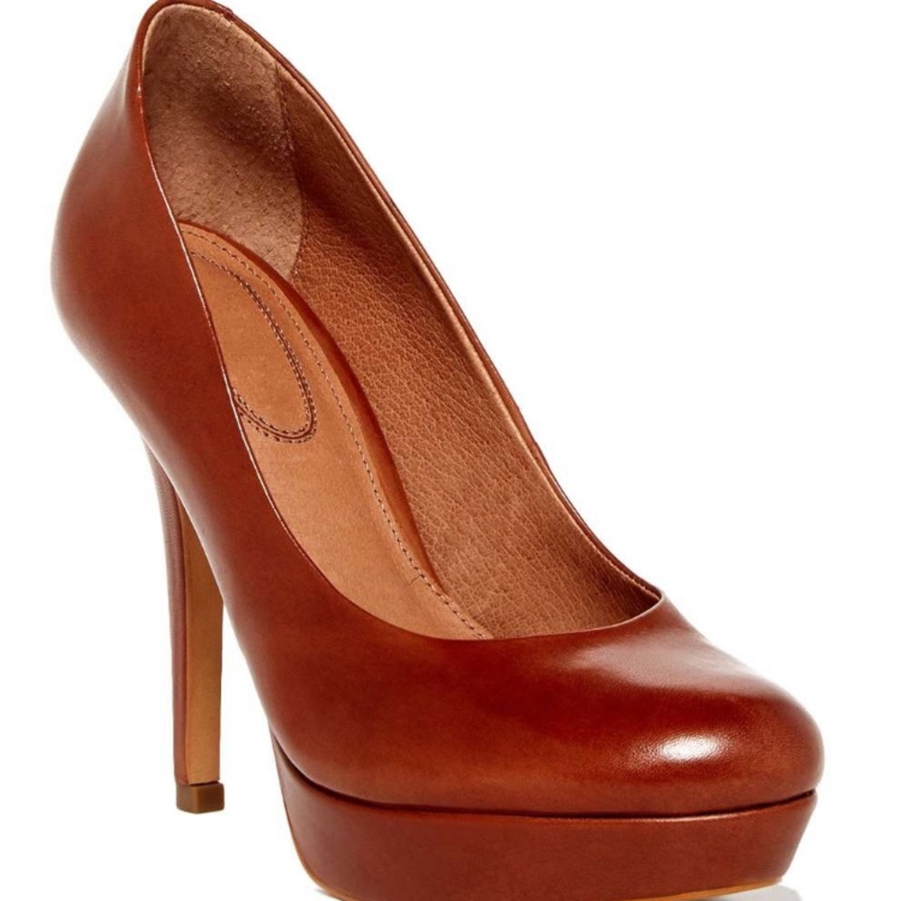 CorsoComo Hollen Leather Platform Pump in Luggage